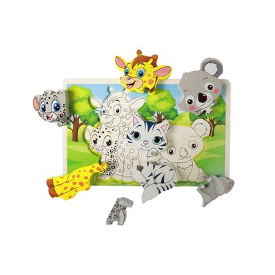Rappa fa puzzle állatok, 8 darab