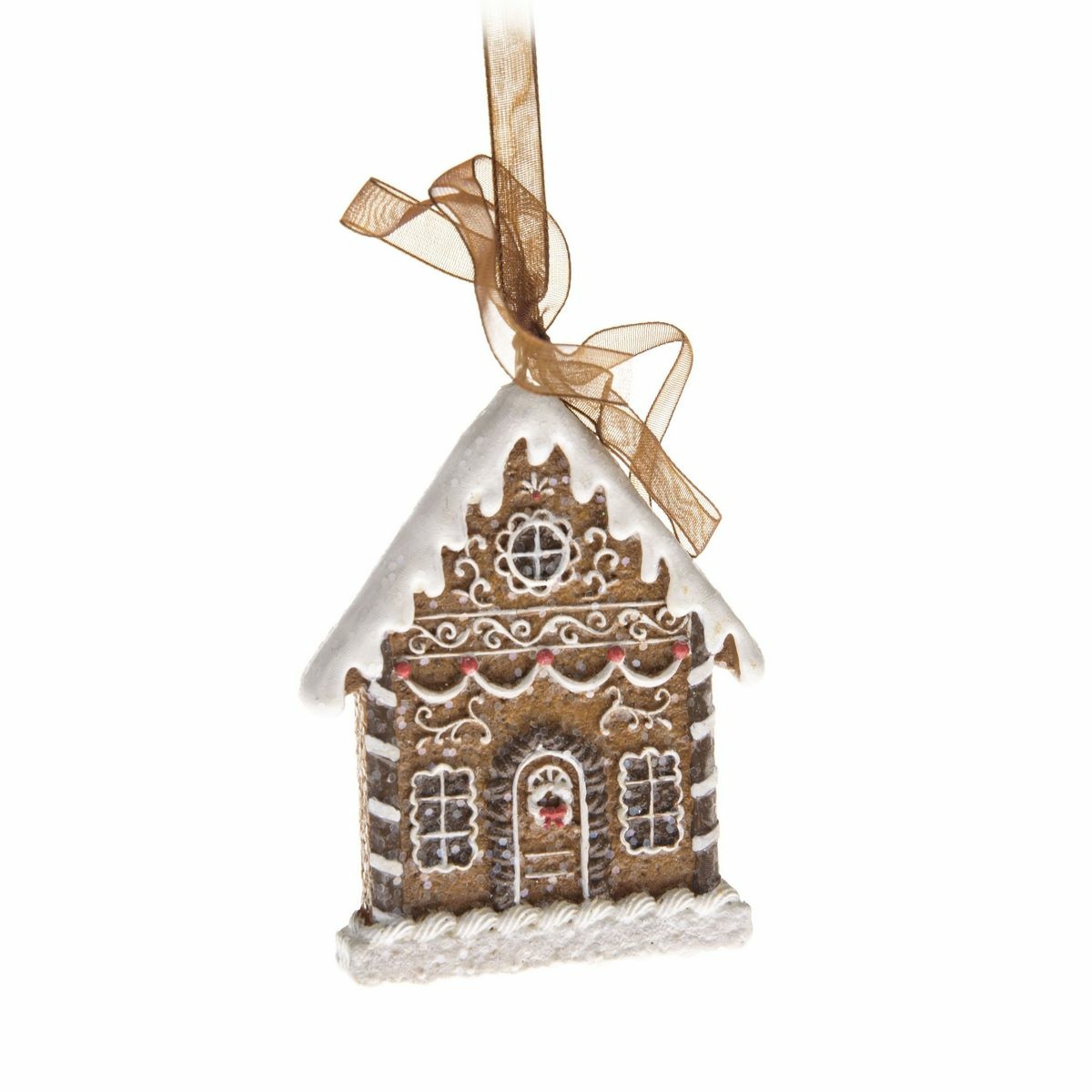 Vánoční závěsná dekorace Gingerbread cottage, 5,6 x 7,4 cm