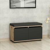 Skrinka na topánky Drago Walnut and Blackčierna