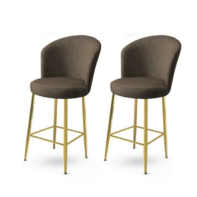 Barstuhl-Set Fora Anthracite and Gold, 2 Stück