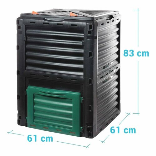 Composter, 300 l , negru 61 x 61 x 83 cm