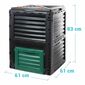 Composter, 300 l , negru 61 x 61 x 83 cm