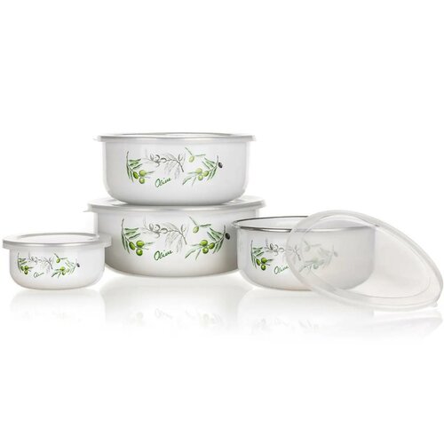 Banquet Set aus Emaille-Schalen Olives