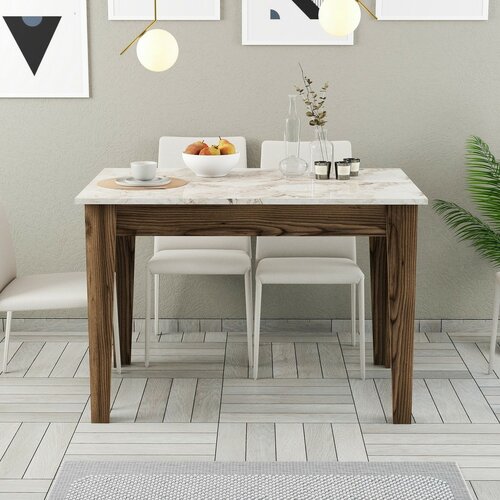 Masă de sufragerie Kiev White and Walnut