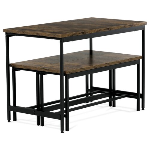 Set de masă cu 2 bănci OLD WOOD , 110 x 60 x 75 cm
