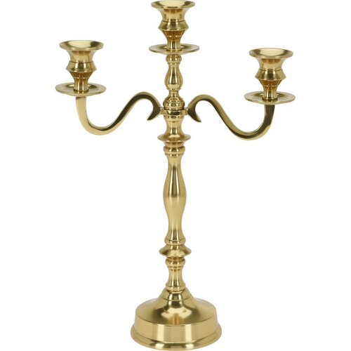 Свічник на три свічки Elegant, 39 см, золотистий