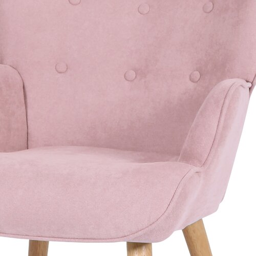 Ohrensessel mit Fußhocker PINK2, rosa
