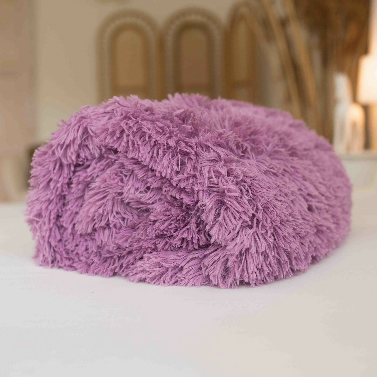 Jerry Fabrics Riccia hosszú bolyhos takaró lila, 150 x 200 cm, lila, 150 x 200 cm termék 2. képe