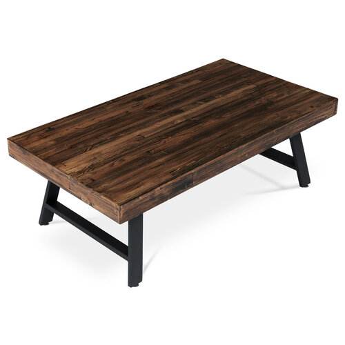 Couchtisch aus massivem Kiefernholz, 130 x 70 x 44 cm