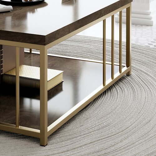 Couchtisch Zenn Walnut and Gold