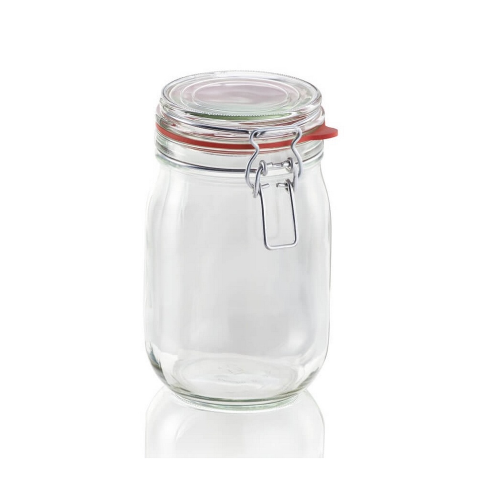 Fotografie Leifheit Zavařovací sklenice s klipem a těsnicí gumou, 1,14 l