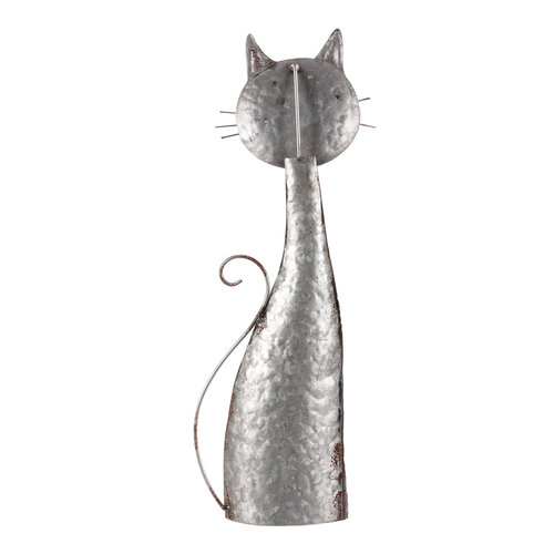 Macska fém dekoráció, 15 x 44 x 7 cm