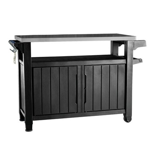 Keter Multifunkcionális kerti grillasztal UNITY XL270l grafit, 134 x 52 x 90 cm