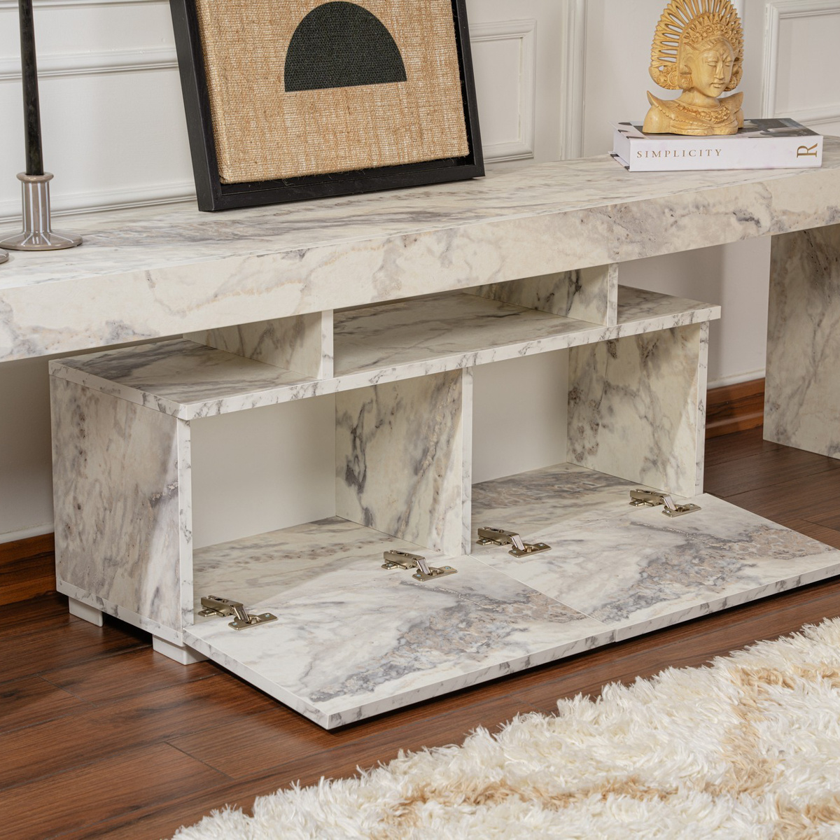 Televízny stolík Enclave Fressia Marble