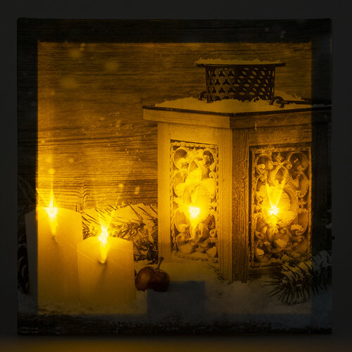 Tablou LED Lanterne blanche, 30 x 30 cm