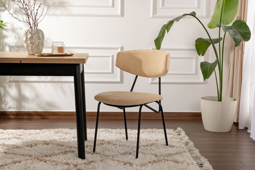 Esszimmerstuhl-Set Nancy Beige and Black, 2 Stück