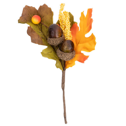 Jesenná dekoračná vetvička so šípkami, 18 cm