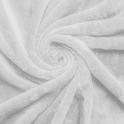 Cearșaf de pat micropluș alb, 180 x 200 cm