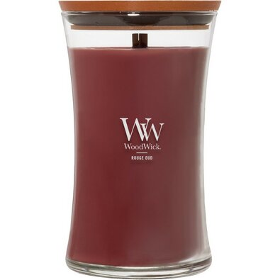 WoodWick dišeča sveča, velika vaza Rouge Oud, 609g
