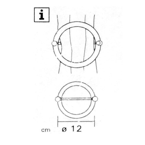 Dekorační sponka Kruh bronzová, 12 cm
