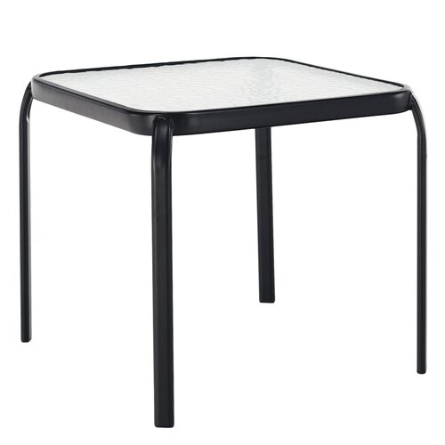 Záhradný stolík, oceľ/tvrdé sklo, RAMOL