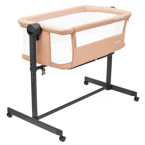 Baby Mix Přístavná postýlka Rose lososová, 84 x 80 x 52 cm