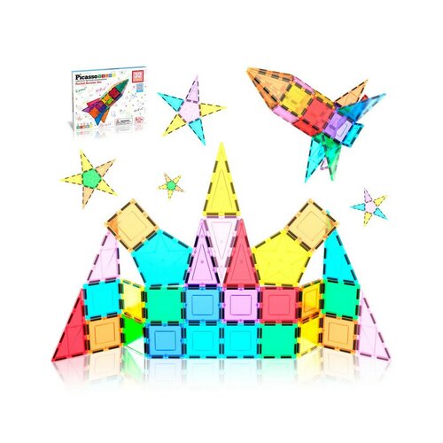 PicassoTiles magnetyczny zestaw konstrukcyjny 32 szt. Rakieta