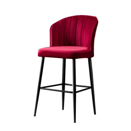 Zestaw krzeseł barowych Rubi Claret Red and Black, 2 szt.