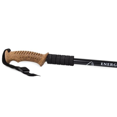 Nordic walking palice s korkovým ročajem, črne