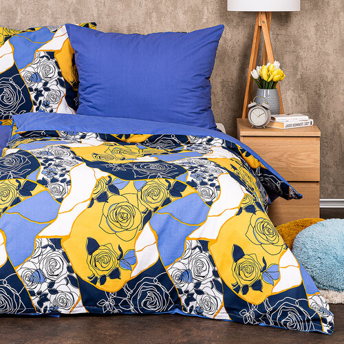 4Home Bombažno posteljnino Blue rose, 140 x 220cm, 70 x 90 cm