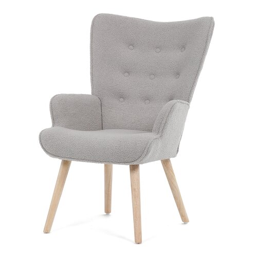 Fotel uszany Bouclé GREY2, szary