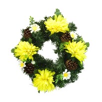 Coroniță decorată de Ziua morților, 20 cm, galben Coroniță decorată de Ziua morților, 20 cm, galben