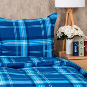 4Home Flanelové obliečky Blue plaid, 140 x 220 cm, 70 x 90 cm
