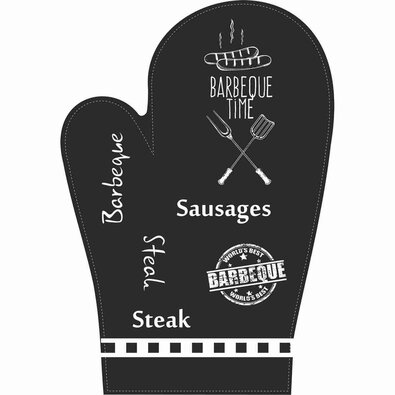 Rękawica kuchenna Barbecue Time czarny, 18 x 28 cm