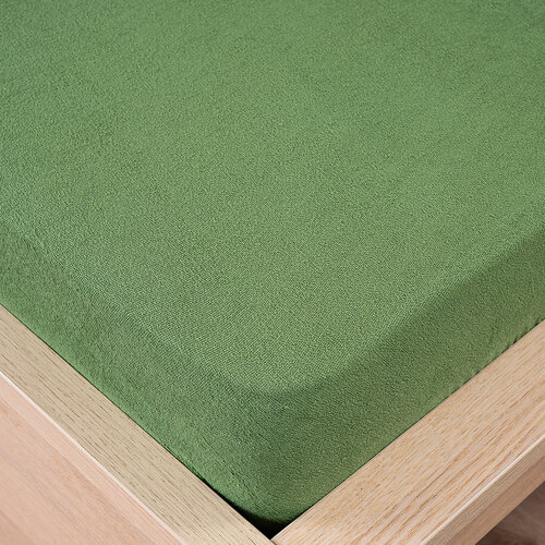 Cearșaf de pat 4Home frotir, verde măsline, 90 x 200 cm