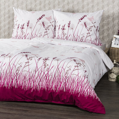 Lenjerie bumbac 4Home Poiană cu fluturi, 140 x 220 cm, 70 x 90 cm