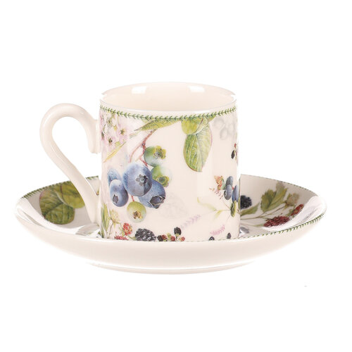 Set of porcelain cups with saucers Forest fruits,2 pcs