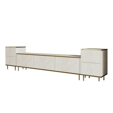 Imej Travertine, and Gold TV-asztal szekrényekkel