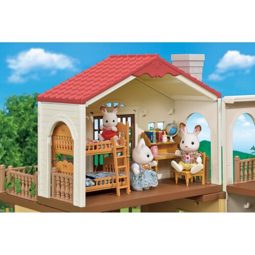 Sylvanian family 5302 Zweistöckiges Haus mit  rotem Dach und Lichtern