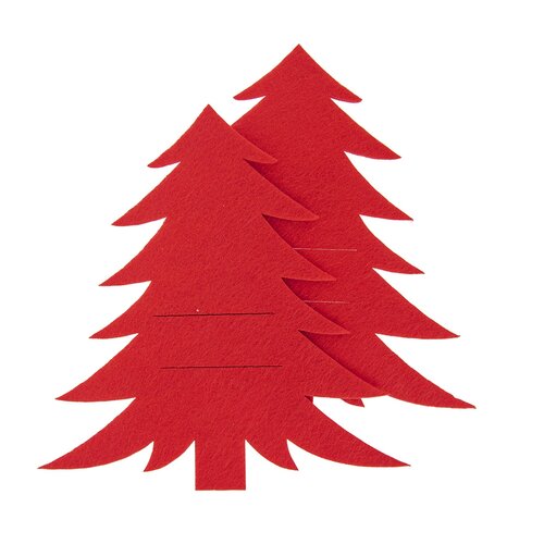 Orion Žepek za jedilni pribor Stromek rdeč, 18 x18 cm, set 2 kosov