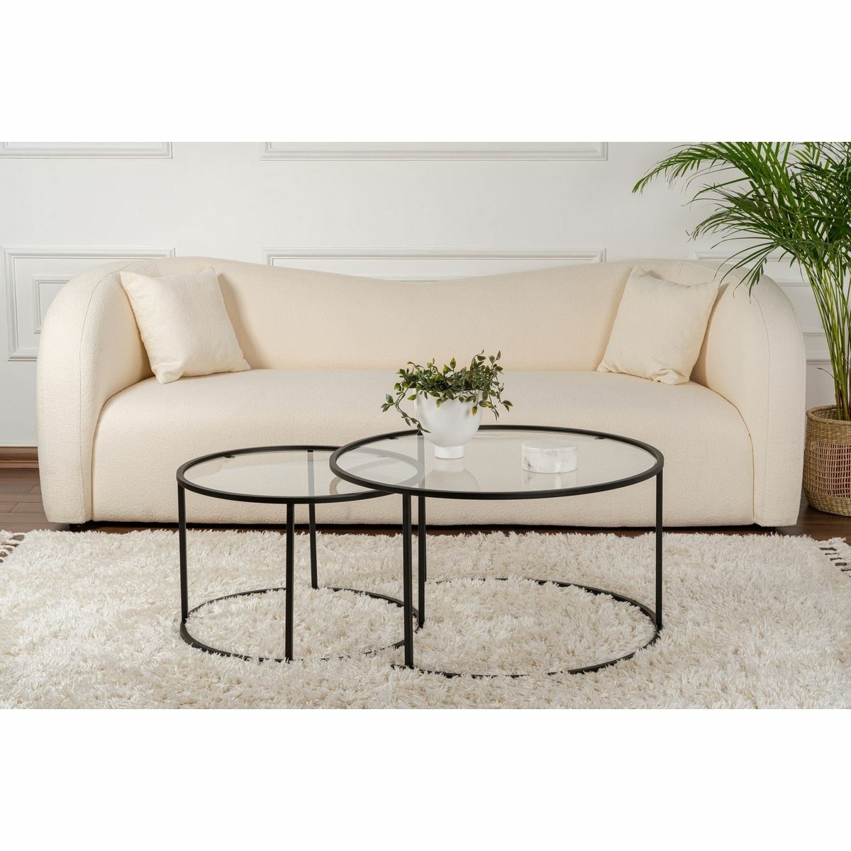 Súprava konferenčných stolíkov Aurum Black 80 cm, 2 ks