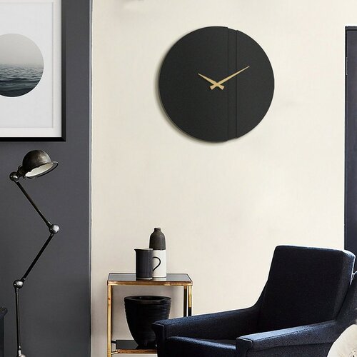 Nástěnné hodiny Block APS096, Black, 46 x 46 cm
