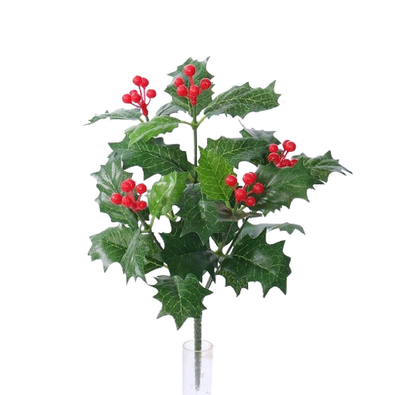 Umetna zelena Holly, 31 cm