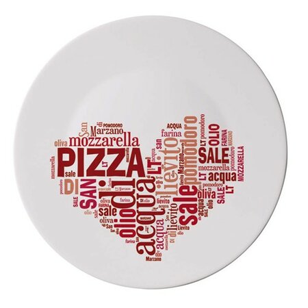 Talerz I love Pizza 33 cm, czerwony