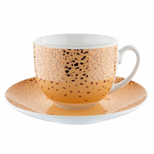 Florina Tasse mit Untertasse Orange, 240 ml