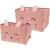 Hatu Kinder-Stoffaufbewahrungskorb, rosa, 2 Stück