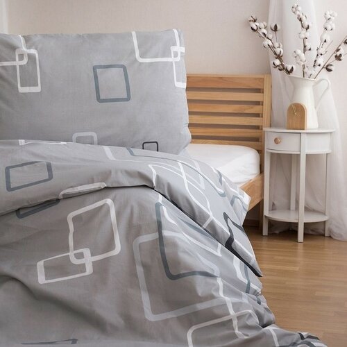 Jerry Fabrics Бавовняна постільна білизна Кубики  сірий, 140 х 200 см, 70 х 90 см