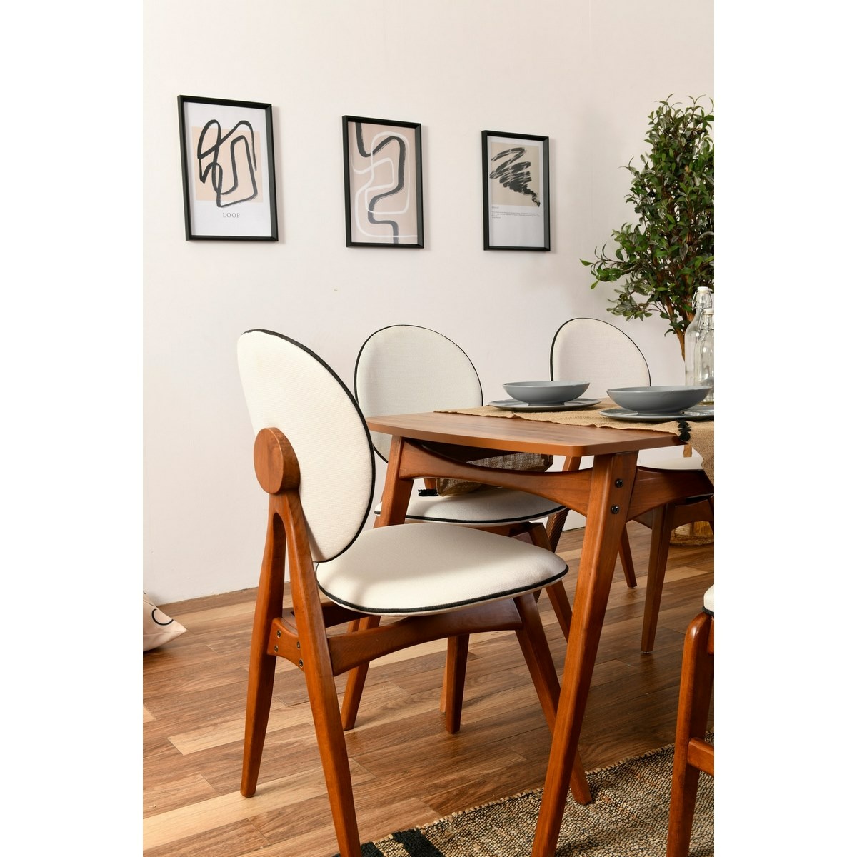 Jedálenský set Touch Walnut and Cream