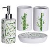 Badezimmerset Dolomit-Bambus, 4 St.grün  ,