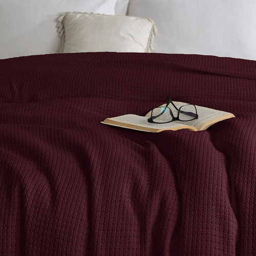 4Home Tagesdecke aus Baumwolle Claire Burgundy, 220 x 240 cm